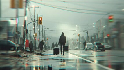 Distorted Reality - A Journey Through Glitchy Cityscapes. - Powered by Adobe