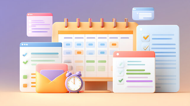 Digital calendar and task planner interface with checklist, reminders, and automation tools used to manage schedule, project workflow, plan meetings, and improve time management and productivity