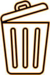 Simple trash can icon with open lid outline