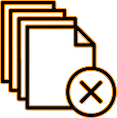 Icon of stacked documents with a red cross mark