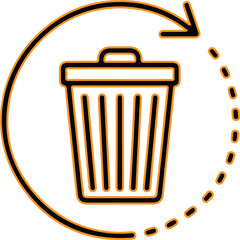 Recycling symbol with trash can icon