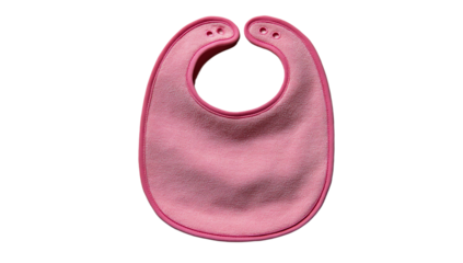 Pink baby bib with snap closures  isolated on transparent background