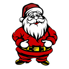 Jolly Santa Claus Vector Illustration in Red and White