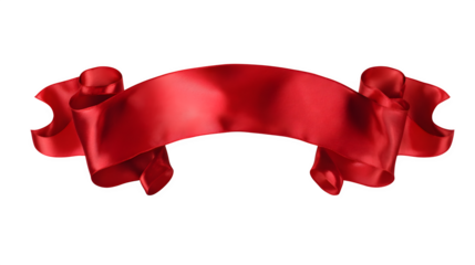 Simple & Direct: "Red Ribbon Banner isolated on white background