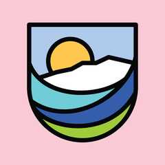 Sunrise view graphic illustration vector art t-shirt design