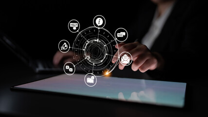 FAQ and online help icons show question, answer, and support system. FAQ improves online help...