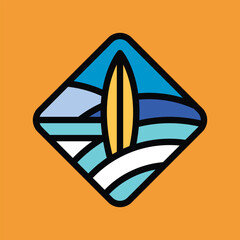 Surfboard and wave graphic illustration vector art t-shirt design