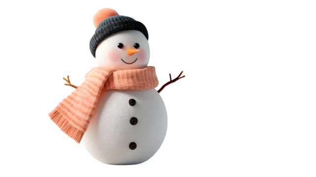 Simple & Direct: "A Cheerful Snowman" isolated on white background