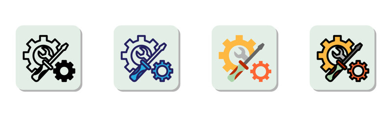 Maintenance Icon Multi Style Vector Illustration