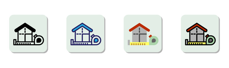 Measurement Icon Multi Style Vector Illustration
