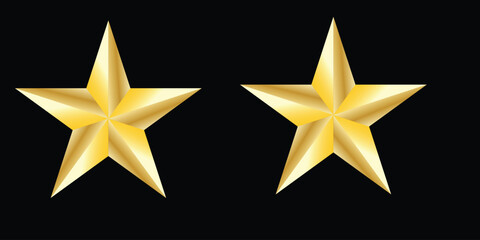 Obraz premium Two Golden Stars on Black Background