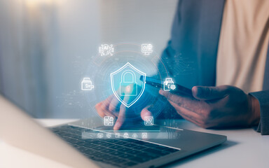 Cyber security internet network data privacy concepts. secure access to user personal information, cybersecurity, secure Internet access, information security and encryption.