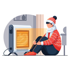 Stay warm indoors with electric heater during cold winter weather
