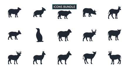 Silhouette Icons Bundle - Diverse Animal Collection.