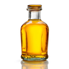 Bottle of olive oil isolated on white background no sign or label 