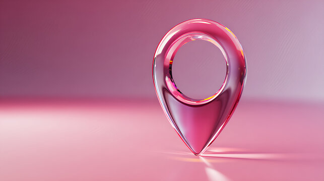 Minimal glassmorphism location pin icon representing map, place, or navigation marker in digital applications, map pointer, 3d rendering Stock Illustration  - Powered by Adobe