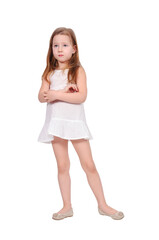 Little girl in a white dress