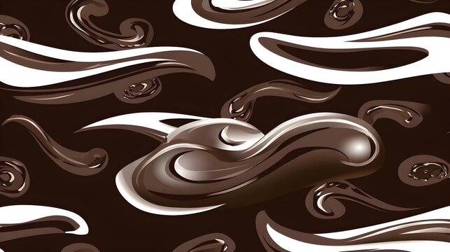 Dynamic chocolate swirls abstract art kitchen decor modern close-up culinary delight