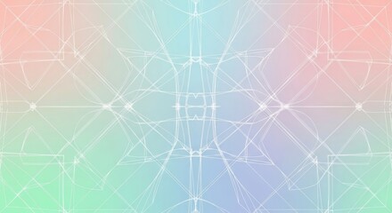 Abstract pastel colored neural network lines interconnected digital pattern background for