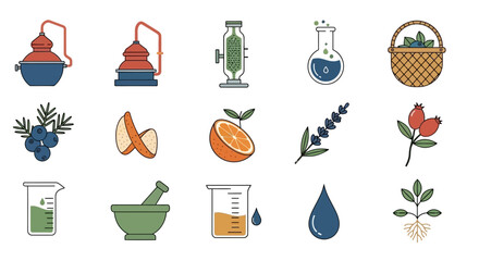 Essential oil production and botanical ingredients for aromatherapy.