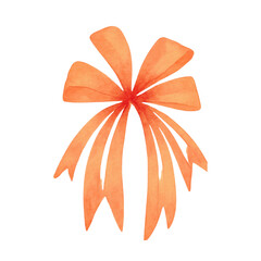 Watercolor bow illustration without background