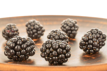 Sweet raspberries  isolated on white background, macro.