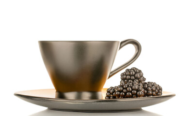 Sweet raspberries  isolated on white background, macro.