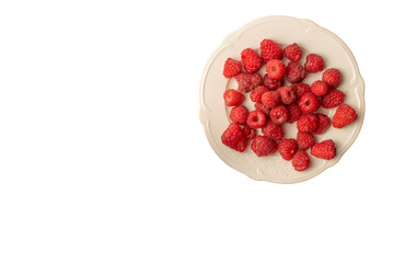 Sweet raspberries  isolated on white background, macro.