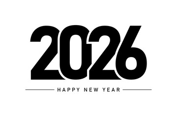 2026 Happy new year design vector. Trendy new year 2026 design template. 2026 text design Isolated on white background.