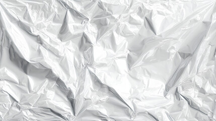 Obraz premium Plastic transparent cellophane bag on white background. The texture looks blank and shiny. The plastic surface is wrinkly and tattered making abstract pattern Stock Illustration
