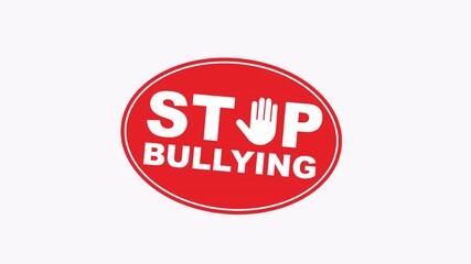 Stop bullying sign with a hand symbol, ideal for anti bullying campaigns, educational materials, social media posts, and website banners.