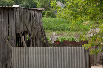 Rural landscape in a remote Ukrainian village