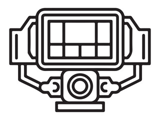Collection of urban climate monitoring icons and symbols in a distinctive silhouette style