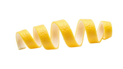 Curled yellow pasta ribbon, fresh and vibrant, perfect for culinary presentations and gourmet dishes