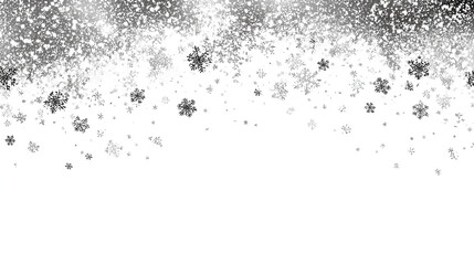Obraz premium Snow snowfall snowflake background winter falling effect on white background Stock Illustration 