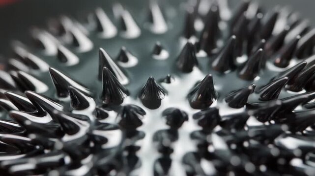 Magnetic fluid dancing in peaks under force, a stunning display of physics in motion