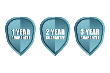 One year guarantee. Two year guarantee. Three year guarantee. Vector shield set.