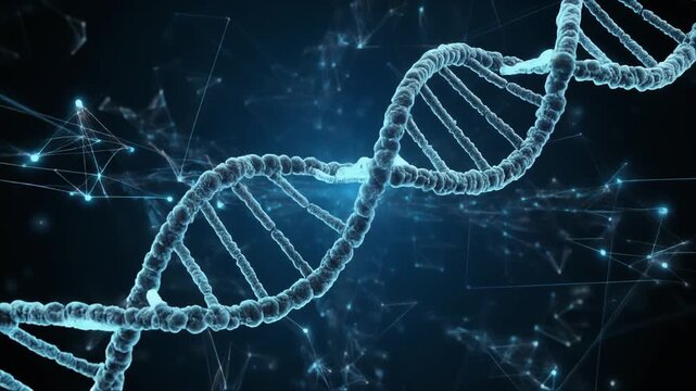 Dynamic DNA strand animation for medical research and biotechnology innovation