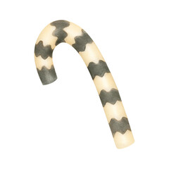 Funny Christmas candy cane. Christmas, New year concept. Hand drawn illustration