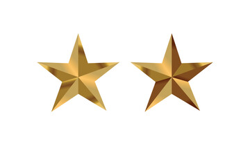 Fototapeta premium Golden Star Icons Set – Shiny Metallic 3D Gold Stars for Ratings, Badges, Awards, and UI Design
