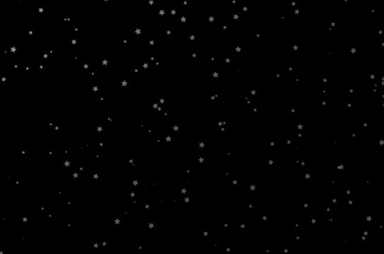 Seamless dark night sky background pattern with scattered small grey fivepointed star shapes overlay