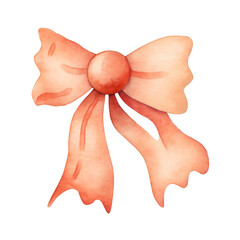 Watercolor bow illustration without background
