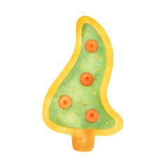 watercolor Christmas tree on a white background