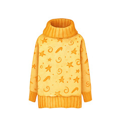 Watercolor illustration of a sweater without background