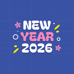 New Year Colorful Design Typography Event Background