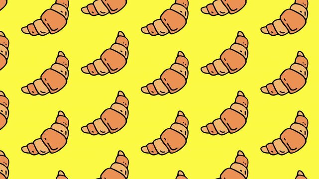 croissant animated pattern background 2d motion graphics  video footage	
