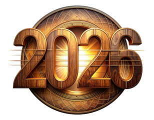 Acoustic Guitar-Themed “2026” Logo with String Motif