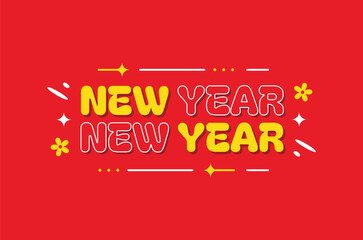 New Year Colorful Design Typography Event Background