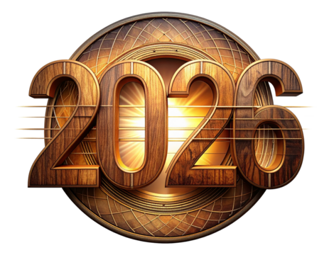Acoustic Guitar-Themed “2026” Logo with String Motif