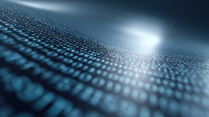 Abstract digital background with binary code in motion, representation of data analysis, technology, and futuristic concepts in blue tones